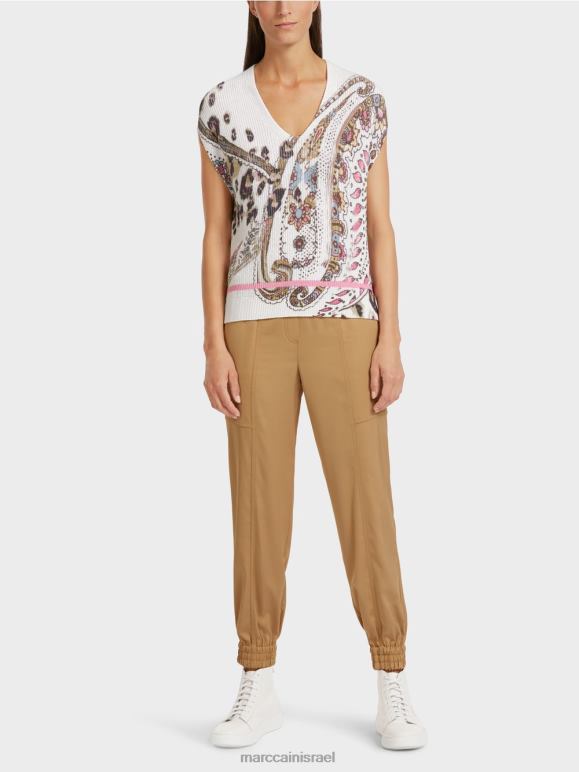 צבע קרם Marc Cain החלקה 100% תוצרת גרמניה הַלבָּשָׁה 62FRR1155