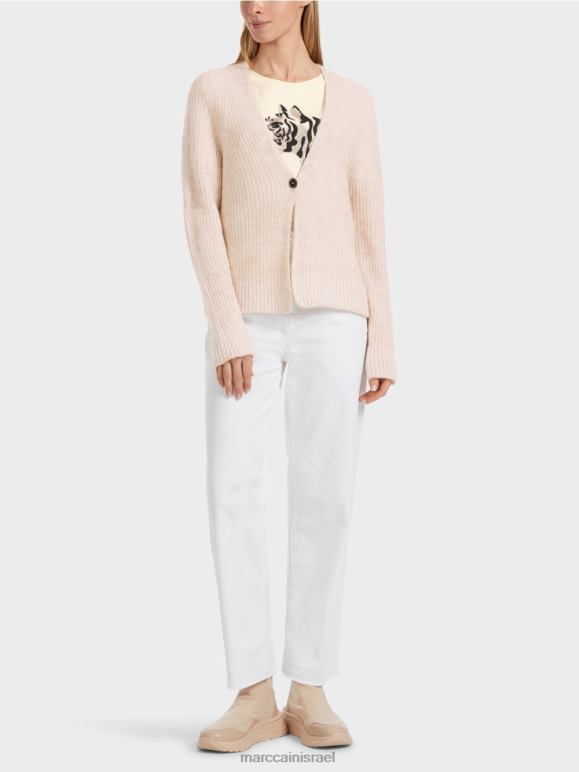חלב שקדים Marc Cain קרדיגן 100% תוצרת גרמניה הַלבָּשָׁה 62FRR315