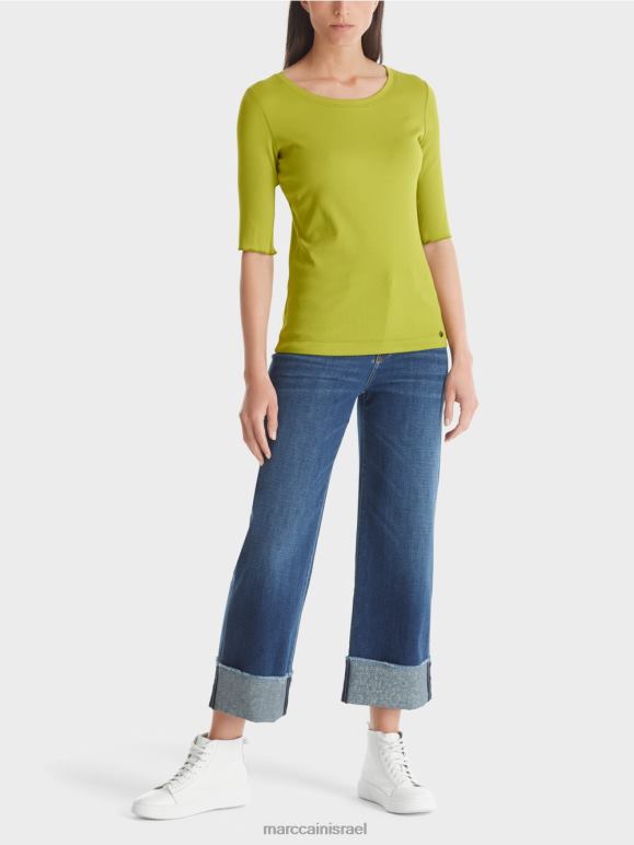 ירוק זית עז Marc Cain חולצת טי עם שרוולים באורך 3/4 הַלבָּשָׁה 62FRR1328
