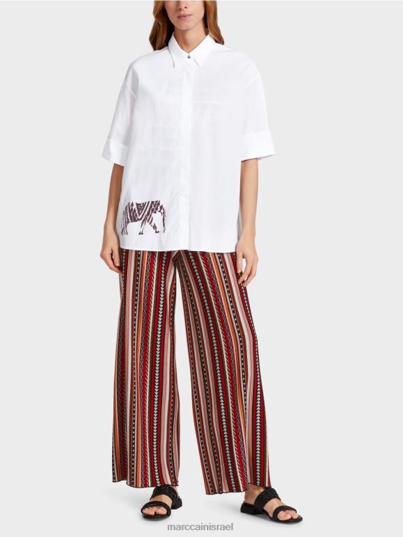 לבן Marc Cain חולצה עם שרוולים באורך 3/4 הַלבָּשָׁה 62FRR909