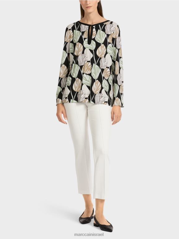 אבקת מנטה Marc Cain עליונית בסגנון חולצה עם שרוולים ארוכים הַלבָּשָׁה 62FRR1007