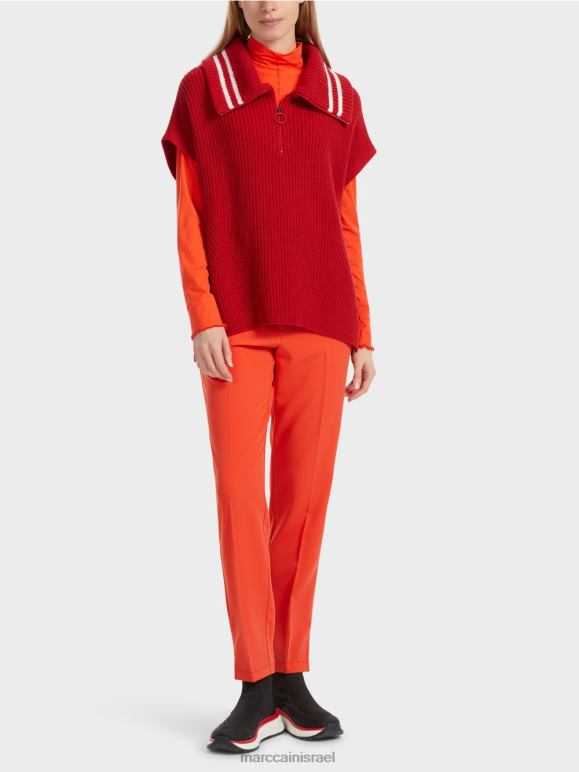 חמוצית Marc Cain סוודר ללא שרוולים סרוג בגרמניה הַלבָּשָׁה 62FRR1050