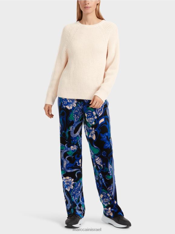 פריחת השקדיה Marc Cain סוודר - סרוג בגרמניה הַלבָּשָׁה 62FRR1064