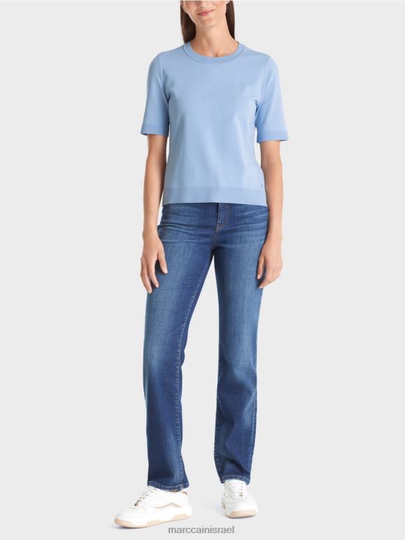 שמי קיץ כהים Marc Cain סוודר עם שרוולים קצרים "לחשוב מחדש ביחד". הַלבָּשָׁה 62FRR1072