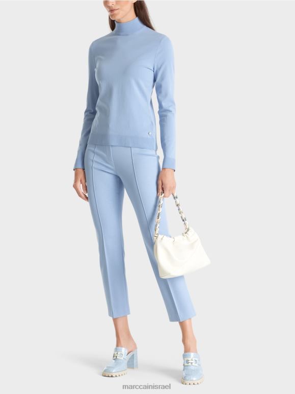 שמי קיץ כהים Marc Cain סוודר "לחשוב מחדש ביחד" סרוג עדין הַלבָּשָׁה 62FRR1074