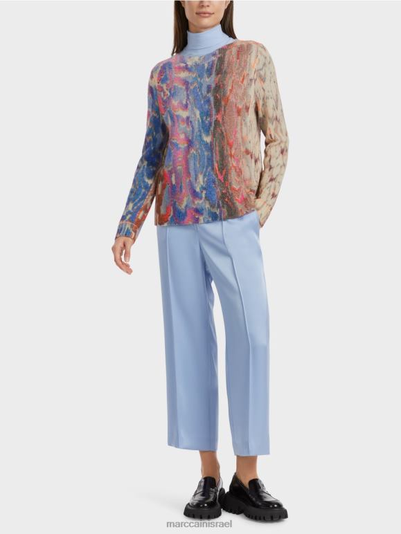 שמי קיץ כהים Marc Cain סוודר צבעוני סרוג בגרמניה הַלבָּשָׁה 62FRR1081