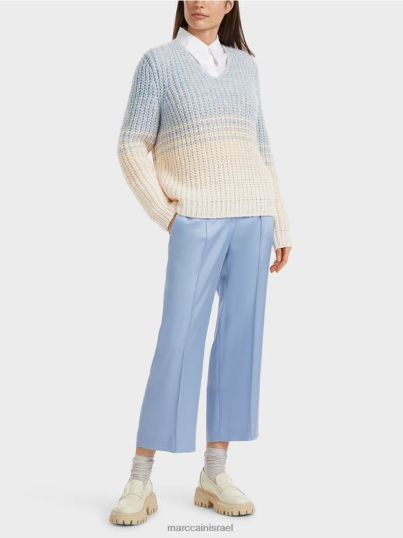 שמי קיץ כהים Marc Cain סוודר - סרוג בגרמניה הַלבָּשָׁה 62FRR1083