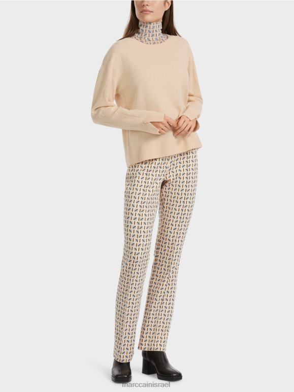 שמנת כהה Marc Cain סוודר סרוג "לחשוב מחדש ביחד". הַלבָּשָׁה 62FRR1084