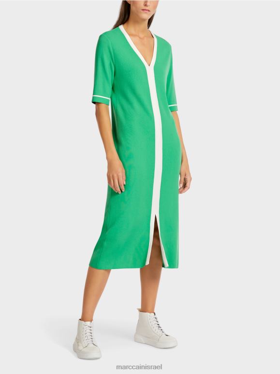 ירקן בהיר Marc Cain שמלה סרוגה "לחשוב מחדש ביחד". הַלבָּשָׁה 62FRR109