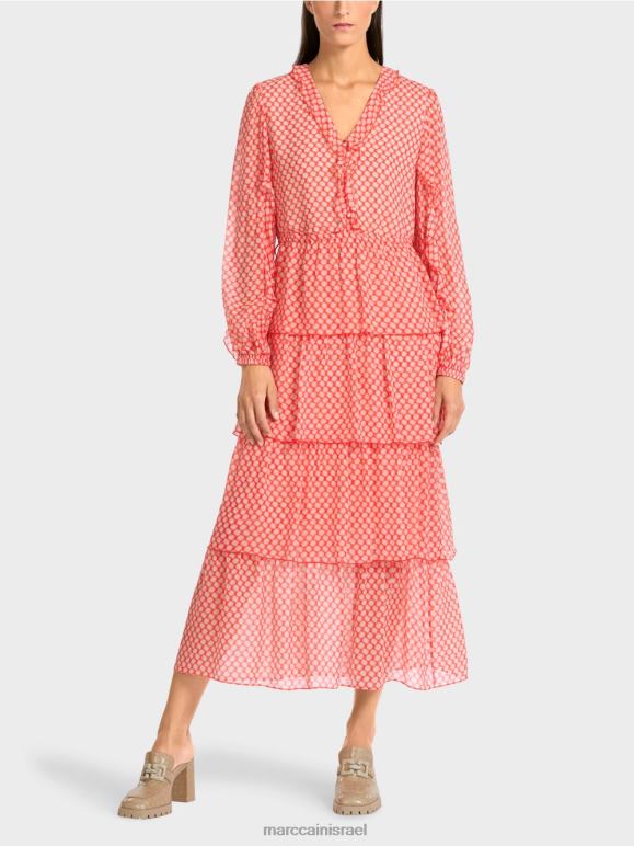 מַנדָרִינָה Marc Cain שמלת עטיפה בדוגמת נקודות הַלבָּשָׁה 62FRR110