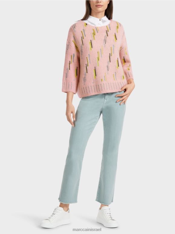 ורוד פודרה רכה Marc Cain סוודר סרוג בגרמניה הַלבָּשָׁה 62FRR1111