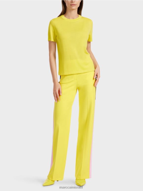 לימון רך Marc Cain סוודר "לחשוב מחדש ביחד" עם שרוולים קצרים הַלבָּשָׁה 62FRR1112