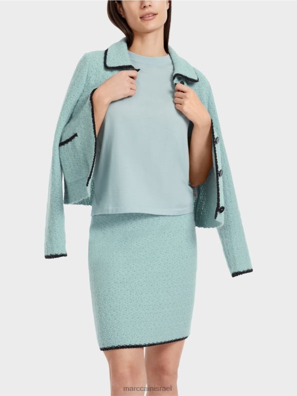 שמיים כחולים כהים Marc Cain סוודר "לחשוב מחדש ביחד" עם שרוולים קצרים הַלבָּשָׁה 62FRR1113