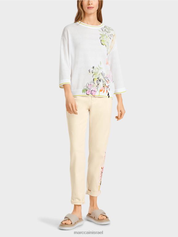 ליים קל Marc Cain סוודר פרחוני "סרוג בגרמניה" הַלבָּשָׁה 62FRR1136