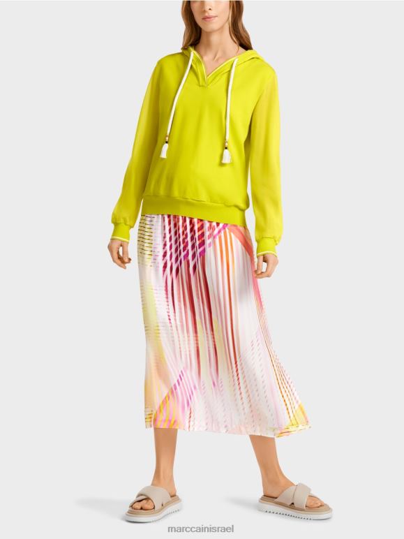 ליים קל Marc Cain סוודר קפוצ'ון סרוג בגרמניה הַלבָּשָׁה 62FRR1138