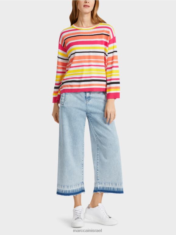 ליים קל Marc Cain סוודר פסים הַלבָּשָׁה 62FRR1139