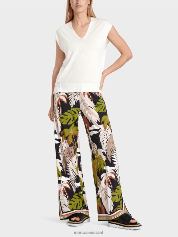 צבע קרם Marc Cain סוודר סרוג עדין ללא שרוולים הַלבָּשָׁה 62FRR1142