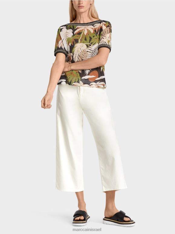 ירוק זית עמוק Marc Cain סוודר "סרוג בגרמניה" הַלבָּשָׁה 62FRR1146