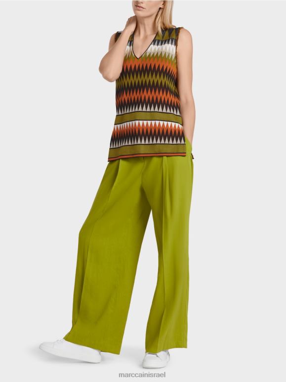 ירוק זית עמוק Marc Cain סוודר "סרוג בגרמניה" הַלבָּשָׁה 62FRR1148