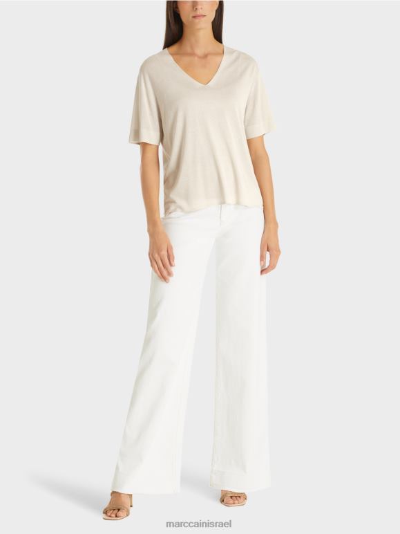 מלנג' פנינים רך Marc Cain סוודר עם חוט לורקס הַלבָּשָׁה 62FRR1157