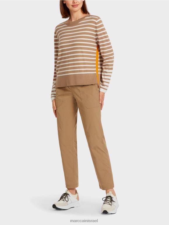 קפה קל Marc Cain סוודר עם פסי צמה הַלבָּשָׁה 62FRR1179