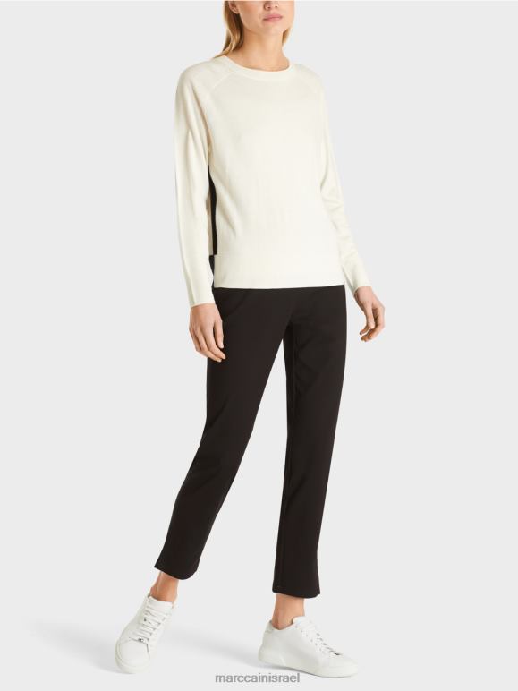 צבע קרם Marc Cain סוודר בתערובת חומרים יוקרתית הַלבָּשָׁה 62FRR1183