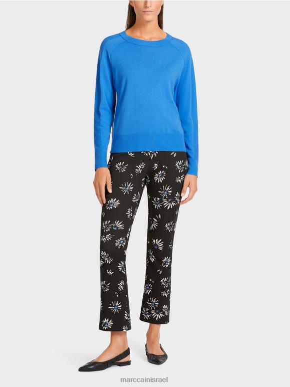 צבע תכלת Marc Cain סוודר בתערובת חומרים יוקרתית הַלבָּשָׁה 62FRR1185