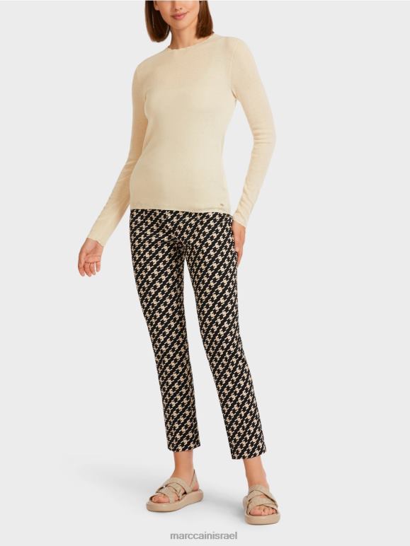 קרם Marc Cain סוודר צמר עם פרטי דפוס הַלבָּשָׁה 62FRR1197