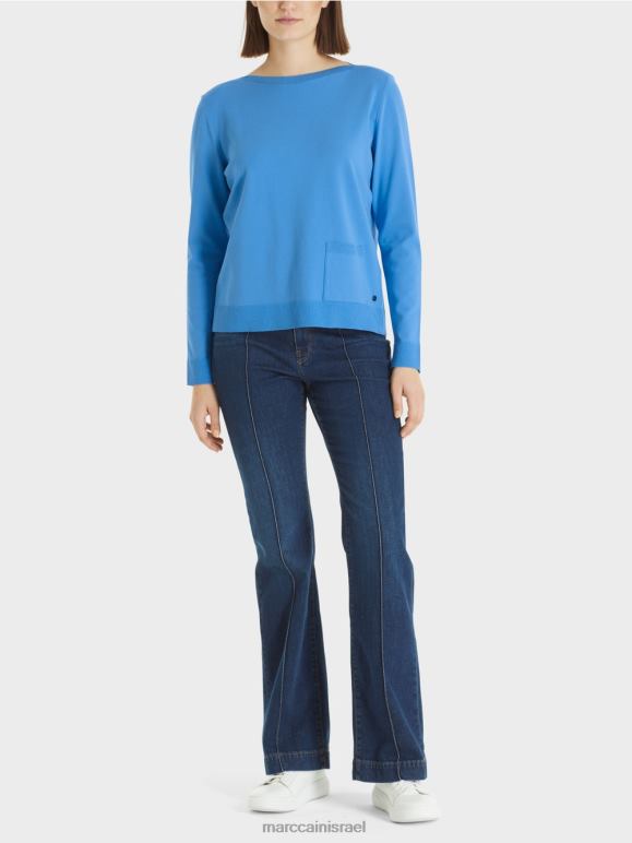 צבע תכלת Marc Cain סוודר "לחשוב מחדש ביחד". הַלבָּשָׁה 62FRR1207
