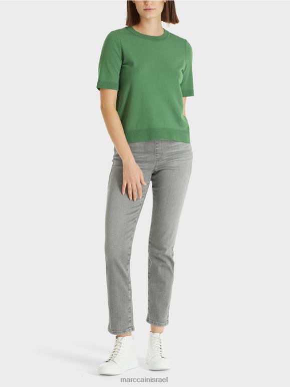 ירוק אזוב Marc Cain סוודר "לחשוב מחדש ביחד". הַלבָּשָׁה 62FRR1212