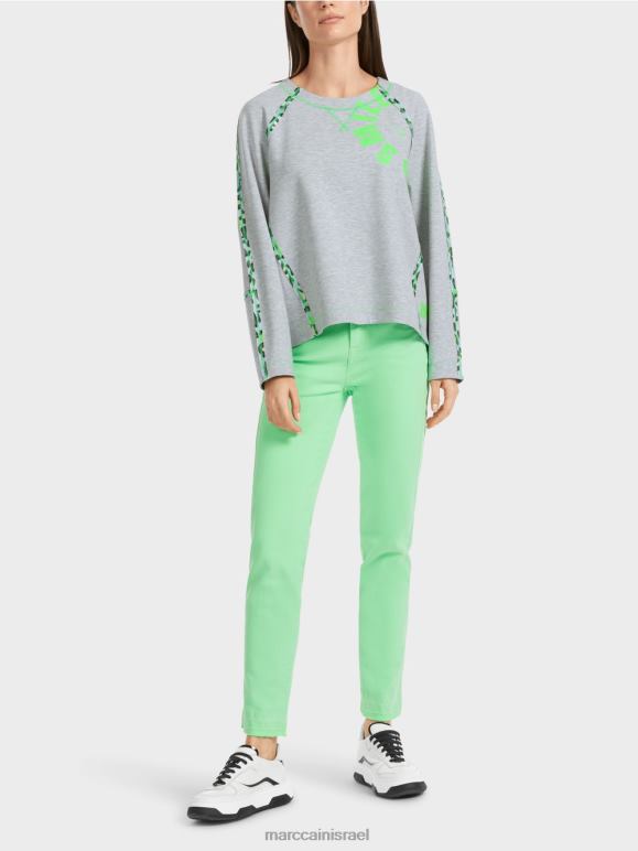 אפור כסוף Marc Cain סווטשירט עם אפקטי תפר הַלבָּשָׁה 62FRR1224