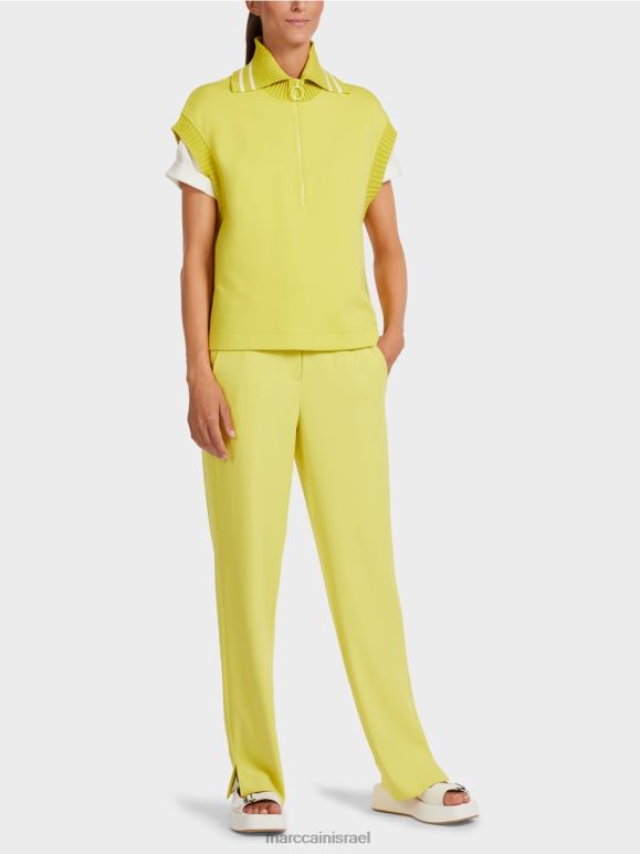 גופרית ירוקה Marc Cain גופייה ללא שרוולים עם צווארון מצולע הַלבָּשָׁה 62FRR1226