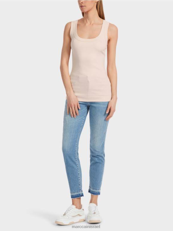 פריחת השקדיה Marc Cain עליונית צלעות כותנה ללא שרוולים הַלבָּשָׁה 62FRR1235