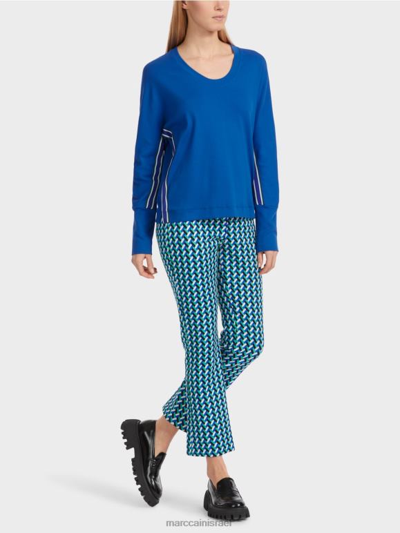 כחול רויאל בהיר Marc Cain חולצה בצורת קימונו הַלבָּשָׁה 62FRR1239