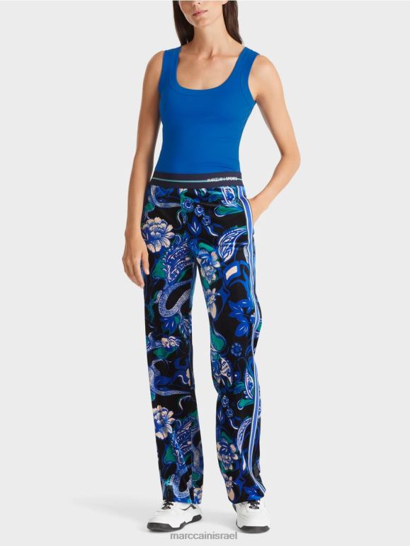 כחול רויאל בהיר Marc Cain עליונית צלעות כותנה ללא שרוולים הַלבָּשָׁה 62FRR1243