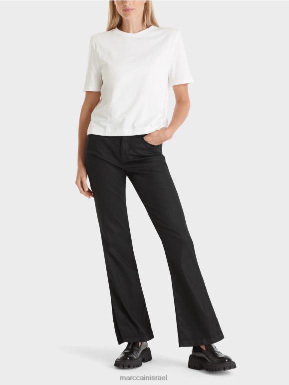 לבן Marc Cain חולצת טי בגזרת קופסית הַלבָּשָׁה 62FRR1250