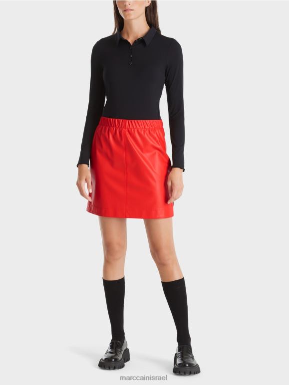 שָׁחוֹר Marc Cain חולצת פולו בג'רזי מצולעים הַלבָּשָׁה 62FRR1270