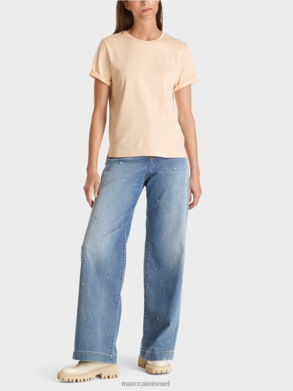 שמנת כהה Marc Cain חולצת טריקו עם צווארון רחב הַלבָּשָׁה 62FRR1275