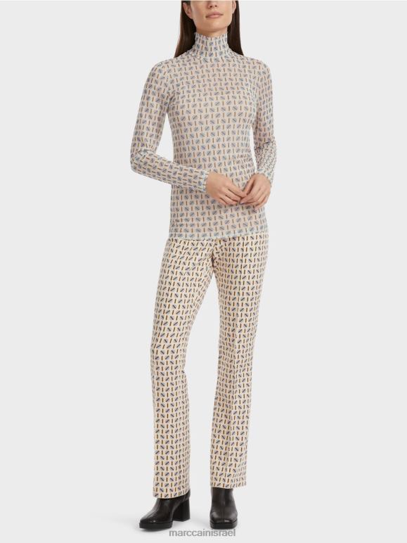 שמנת כהה Marc Cain חולצת טריקו עם צווארון רול מחבק דמות הַלבָּשָׁה 62FRR1278