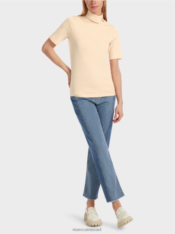 שמנת כהה Marc Cain חולצת טריקו עם צווארון רול הַלבָּשָׁה 62FRR1282