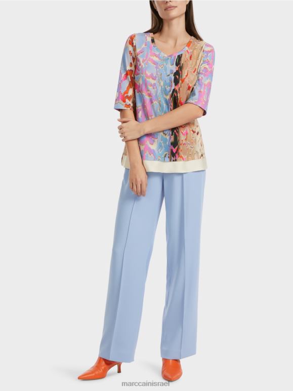 שמי קיץ כהים Marc Cain חולצת טי מודפסת צבעונית הַלבָּשָׁה 62FRR1286