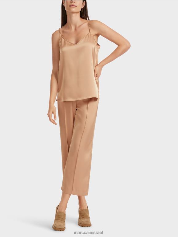 טופי בהיר Marc Cain חלק עליון עם שרשרת דקה הַלבָּשָׁה 62FRR1290