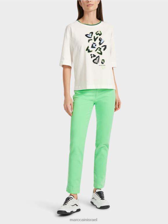 צבע קרם Marc Cain חולצת טריקו "לחשוב מחדש ביחד". הַלבָּשָׁה 62FRR1294