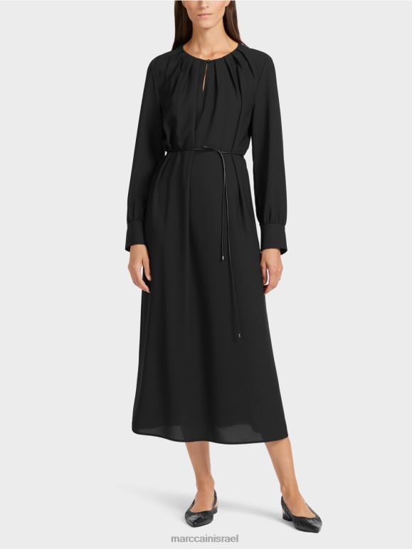 שָׁחוֹר Marc Cain שמלה אלגנטית במראה רטרו הַלבָּשָׁה 62FRR130