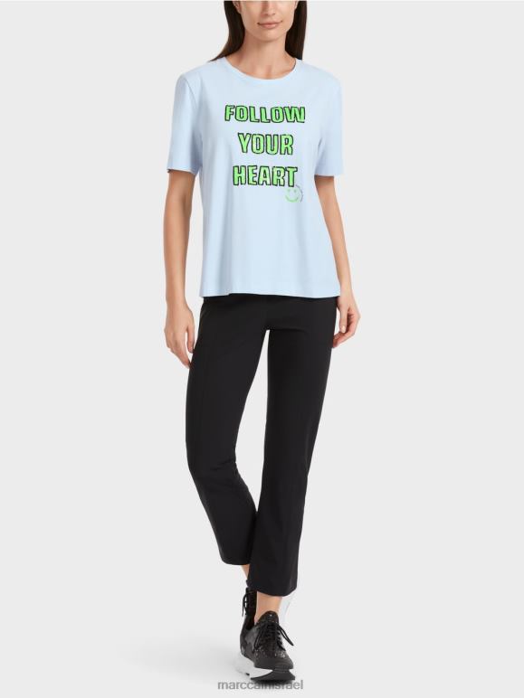 כחול אבקה רכה Marc Cain חולצת טי עם מוטיב פייטים הַלבָּשָׁה 62FRR1301