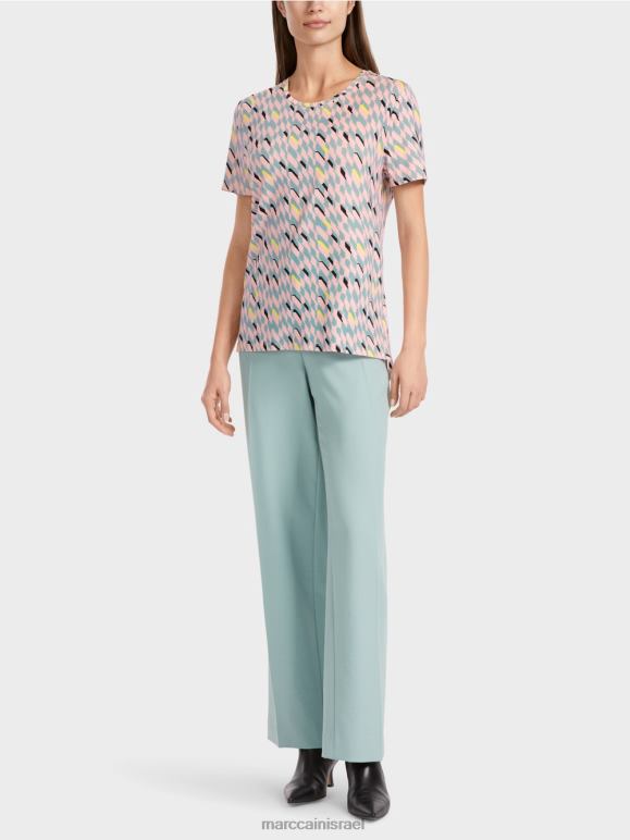 שמיים כחולים כהים Marc Cain חולצה עם עיצוב גרפי הַלבָּשָׁה 62FRR1314