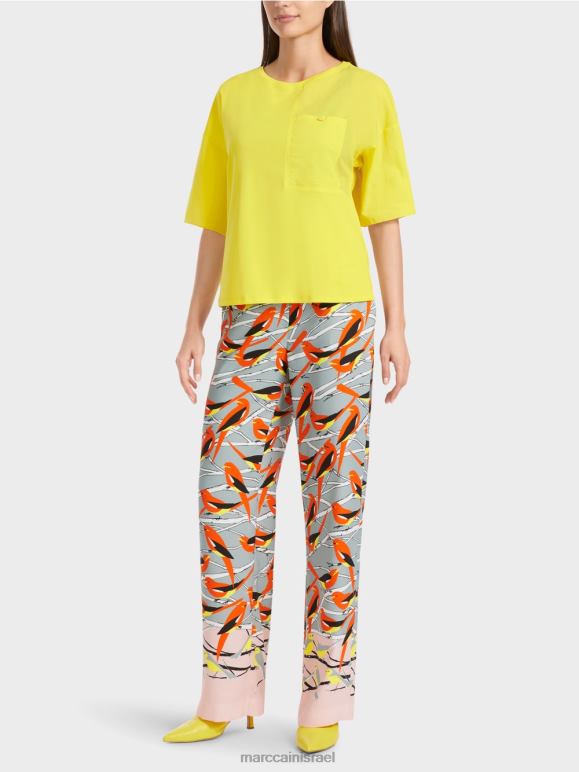 לימון רך Marc Cain חולצה מודפסת הַלבָּשָׁה 62FRR1323