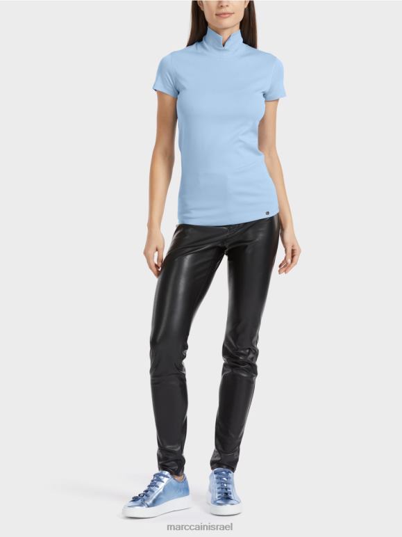 שמי קיץ כהים Marc Cain חולצת טריקו עם צווארון גבוה הַלבָּשָׁה 62FRR1334