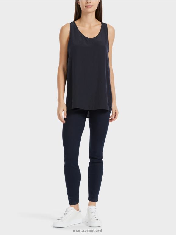 כחול חצות Marc Cain חלק עליון ללא שרוולים קל משקל הַלבָּשָׁה 62FRR1343
