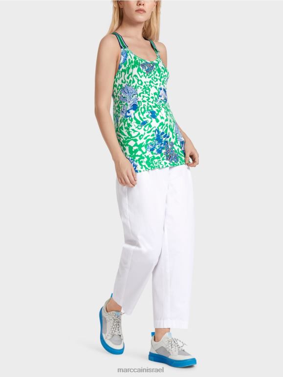 עלה בזיליקום בהיר Marc Cain חלק עליון עם גב בוקסר הַלבָּשָׁה 62FRR1356